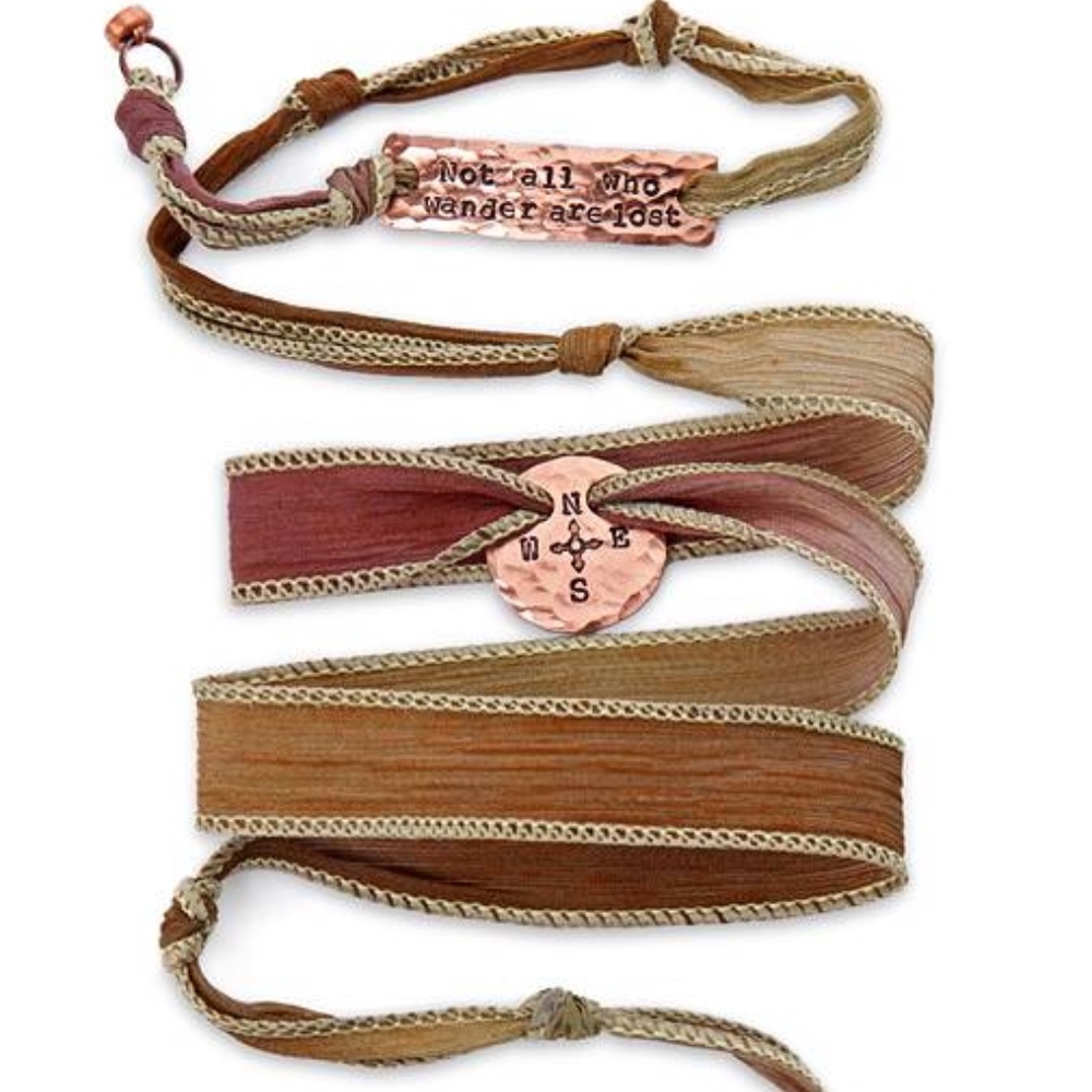 Tolkien Silk Wrap Bracelet Not All Who Wander